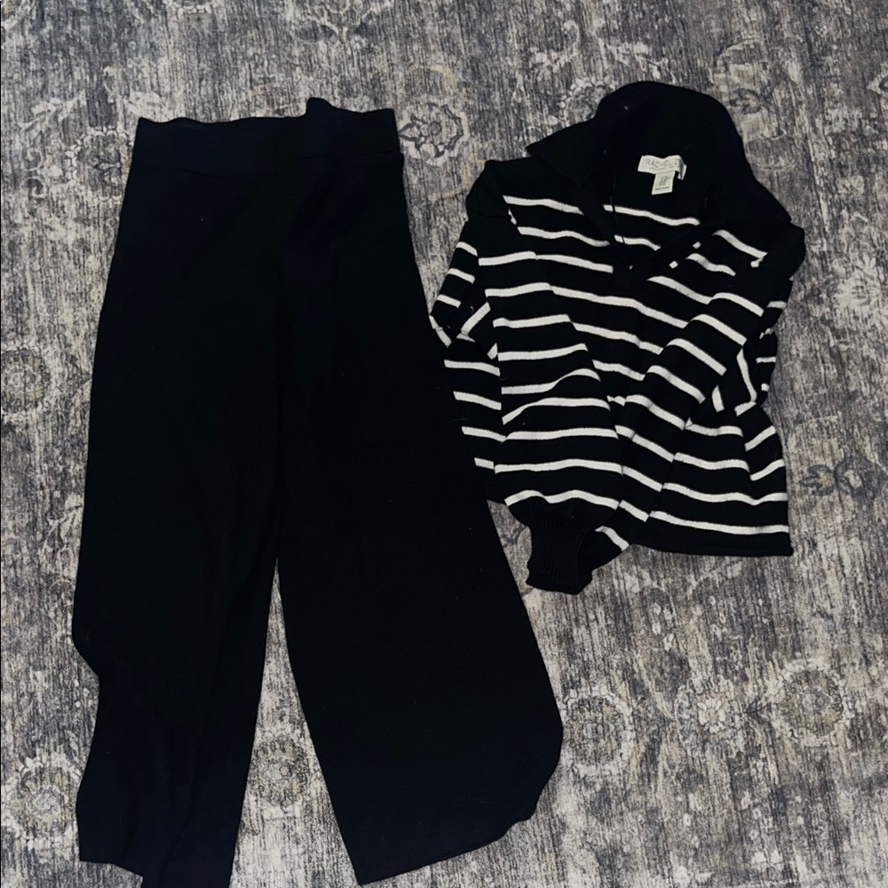Black Cropped Two Piece Set.